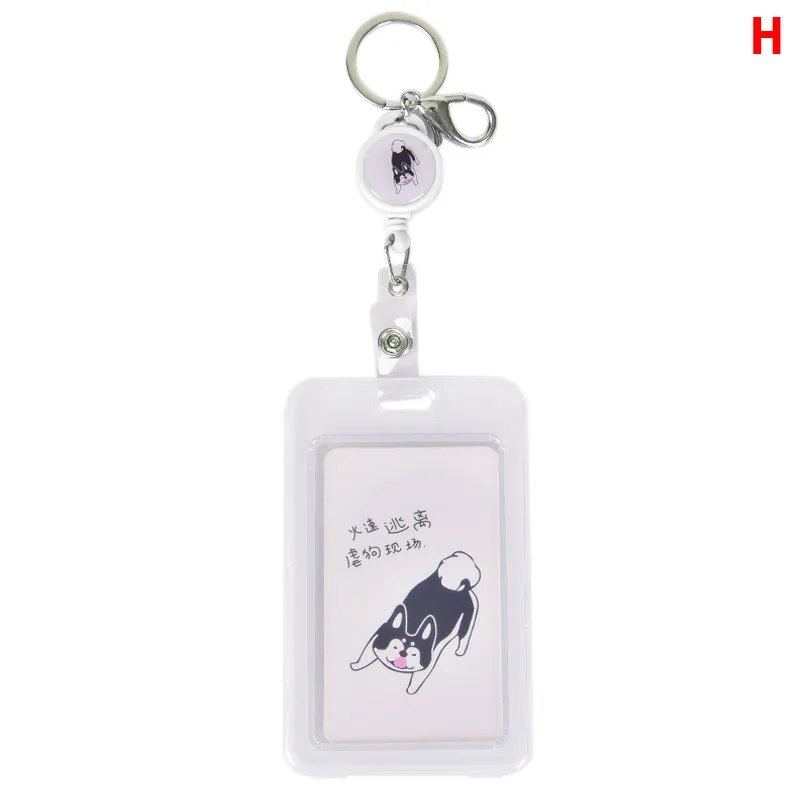 

Women Fashion Cute Pu Card Cover With Keychain Ring Bank Credit Card Bag Leather Cartoon Student Handheld Bus ID Tag Card Holder