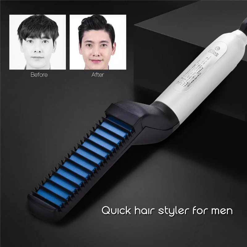 

Men's multifunctional hair straightener hair curler straightener comb styling comb