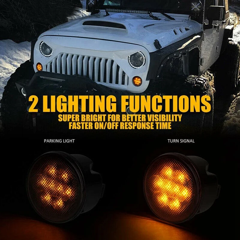 4Pcs LED Turn Signal+ Side Marker Fender Lights for Jeep Wrangler JK 2007-2017 | Автомобили и мотоциклы
