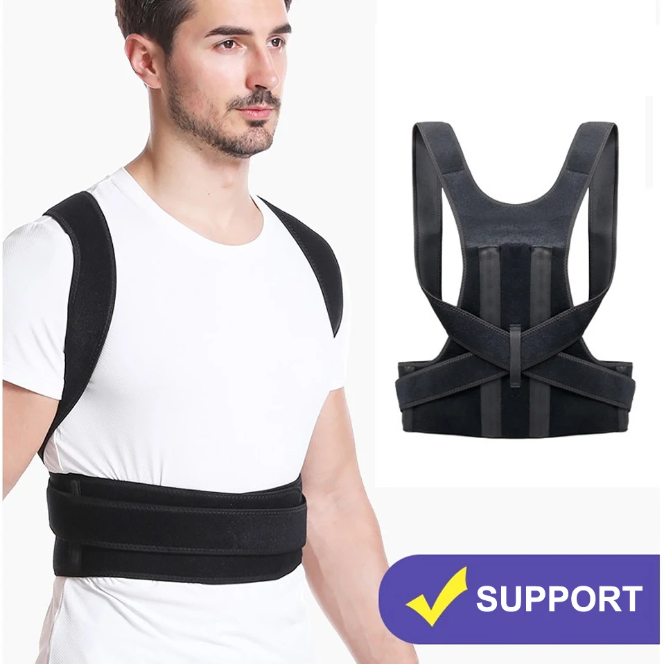 

4 Steel Bar Shoulder Posture Corrector Waist Support Lower Back Brace Spine Lumbar Braces & Supports Relief Injury Muscle Rehab