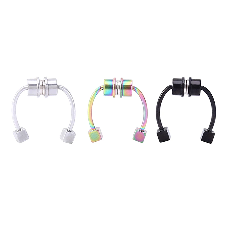 

1pcs U Shaped Fake Nose Ring Hip Hoop Septum Rock Stainless Steel Magnet Nose Piercing Punk Piercing Body Jewelry