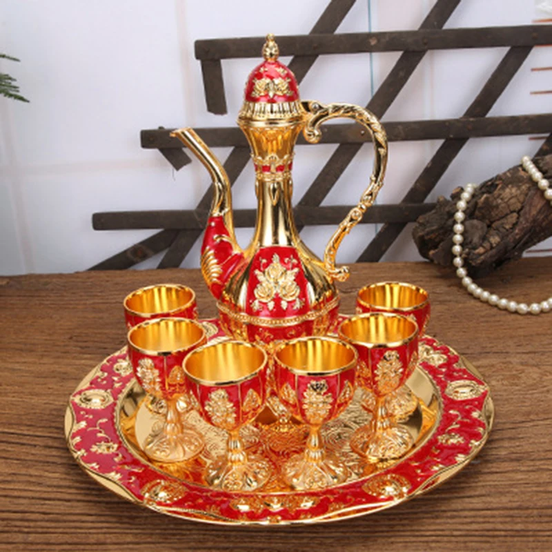 Дворцовый винтажный винный горшок чашки тарелка набор день рождения вечеринка