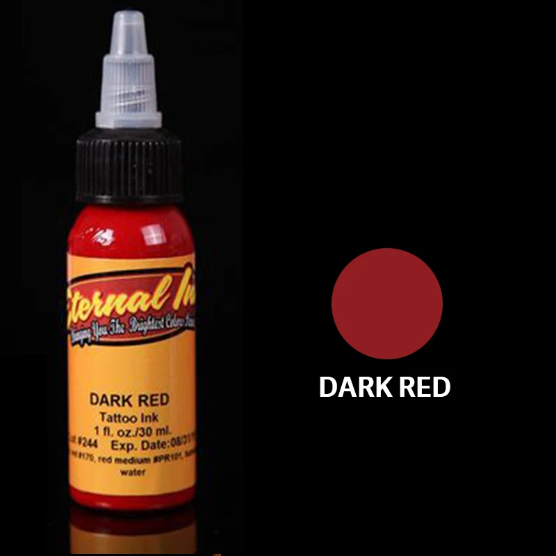 dark red Перманентные чернила для татуировки, набор пигмента, tinta tattoo tintas para tatuajes, пигменты, динамические чернила, goochie tintas tattoo, aimoosi - Цвет: dark red