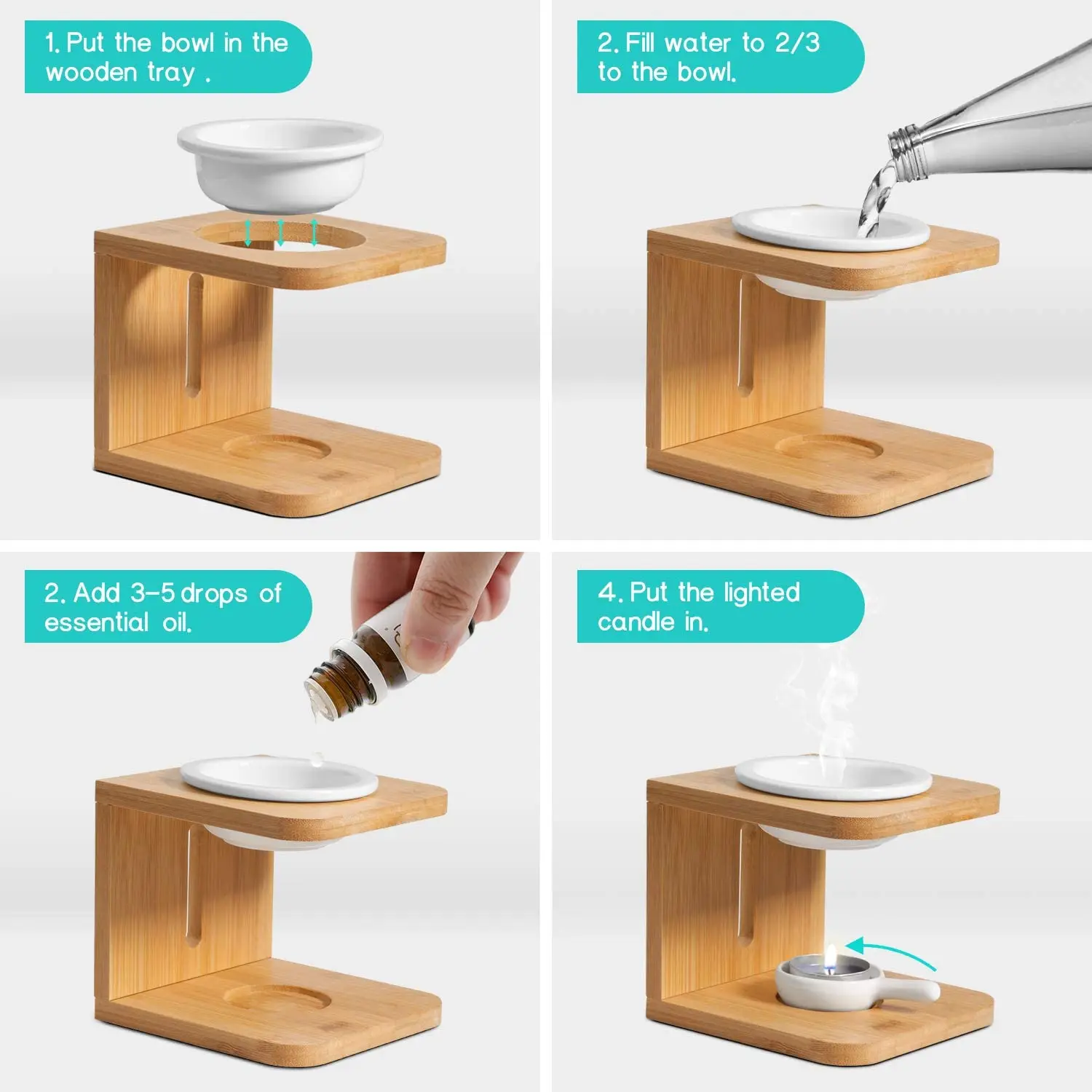 

Candle Aromatherapy Lamp Oil Stove Bamboo Frame Aromatherapy Stove Candle Holder Vase Aromatherapy Stove Home Decoration