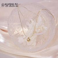 obear romantic double heart pendant necklace for women 14 k real gold shiny zircon necklacejewelry gift