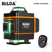 hilda 4d laser level cross line green laser level self leveling multipurpose level laser horizon vertical measure