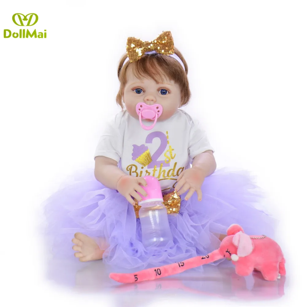 Kawaii настоящая кукла для новорожденных 23 &quot57 см полностью силиконовая девочек