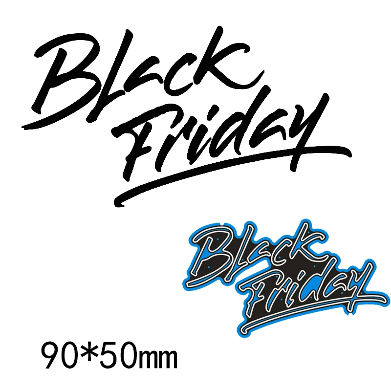 Металлические Вырубные штампы буквы черной пятницы новинка украшение для бумаги