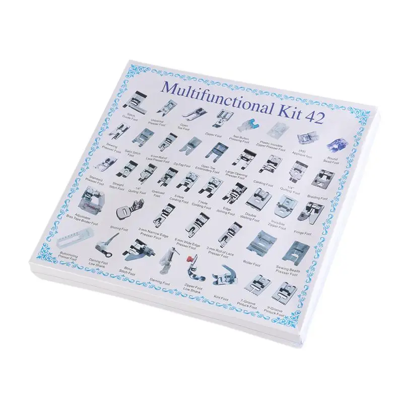 

42pcs Zipper Sewing Machine Foot Domestic Sewing Machine Foot Presser Feet Set Sew Machine Accessories Presser Foot Binder Foot