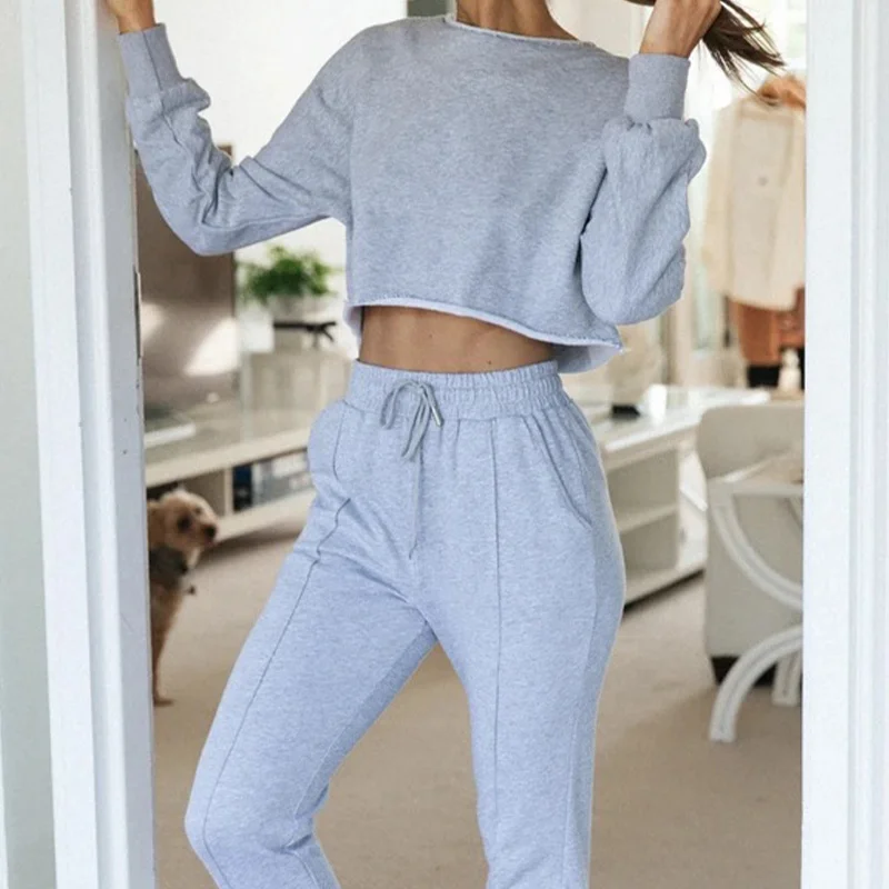 Осенний комплект из 2 предметов женский спортивный костюм с длинным рукавом