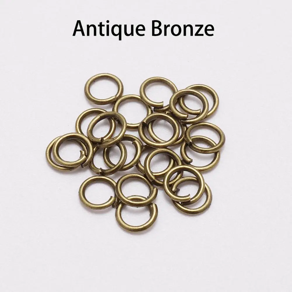 Bronze 200 шт./лот, золотые, серебряные петли, 4, 5, 6, 8, 10 мм, открытые кольца для рукоделия, изготовления ювелирных изделий, ожерелья, браслетов, фурнитура, соединительные принадлежности - Цвет: Bronze