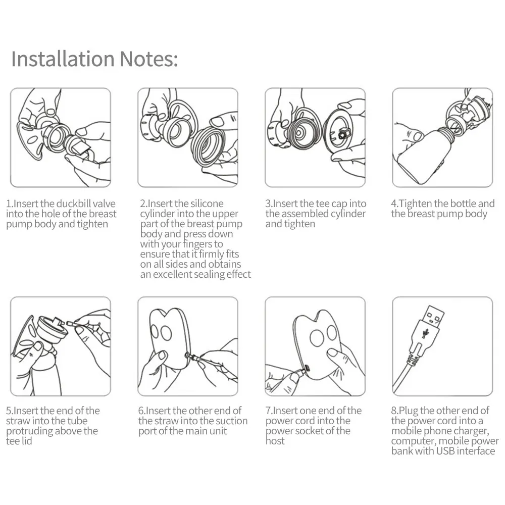 

Breast Pumps Bilateral Milk Pump Baby Bottle Postnatal Supplies Electric Milk Extractor Breast Pump USB Powered Baby Breast Feed