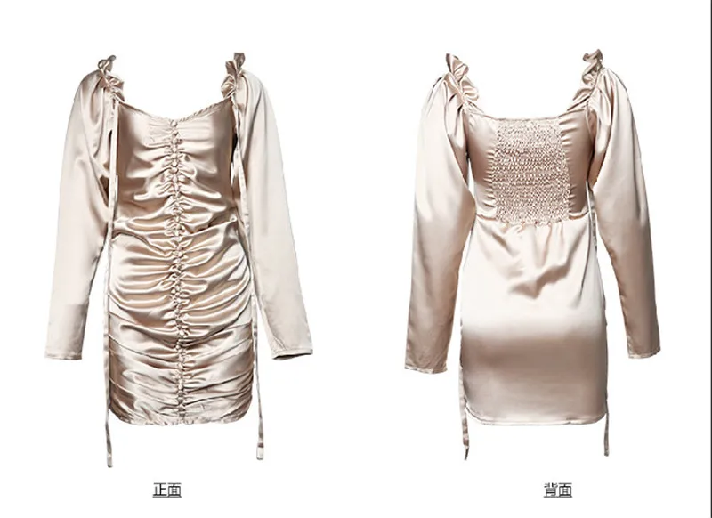 Женское атласное платье в стиле ретро демисезонное мини без бретелек с открытыми