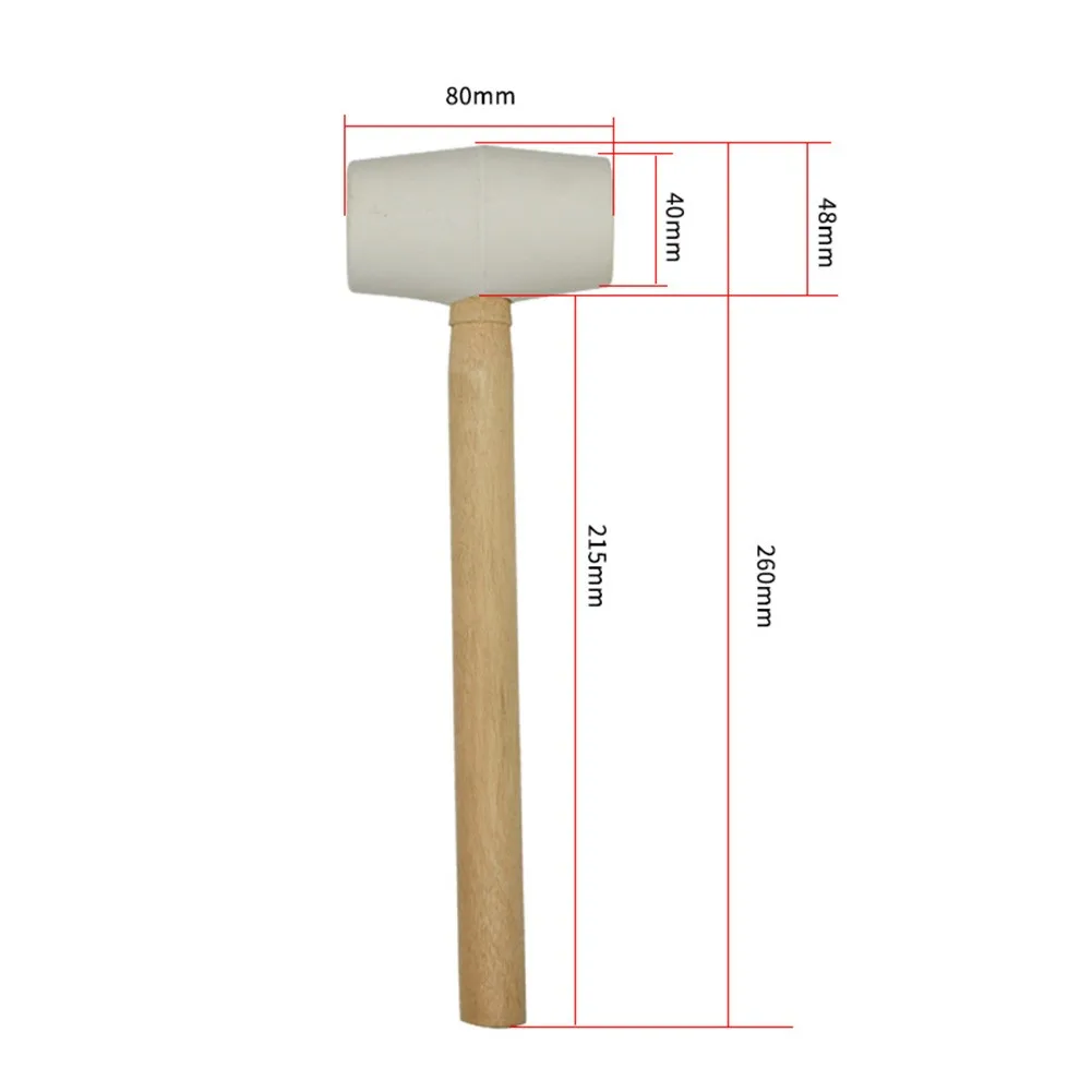

Floor Hammer Rubber Hammer Practical White Rubber Hammer Wooden Handle