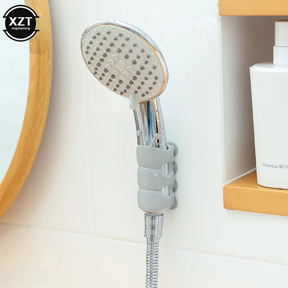 1pcs high quality Suction Cup Brackets Removable Silicone Shower Head Holder Wall Bathroom Mount Storage Shelf Rack |
