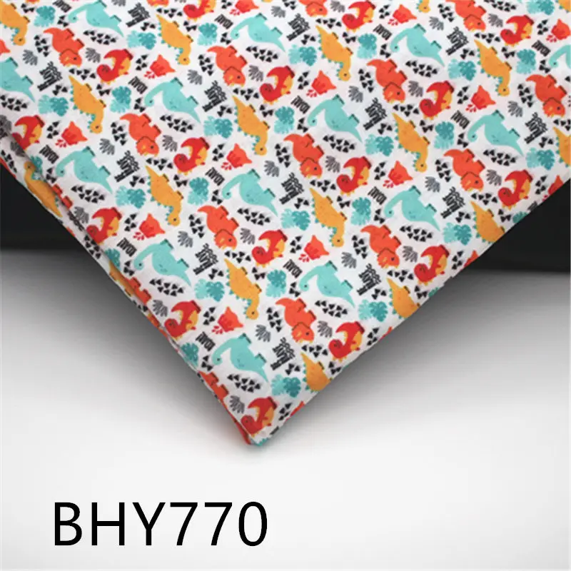 Ткань детская из полиэстера и хлопка с рисунком динозавра 140 45 х 770 см | Ткани