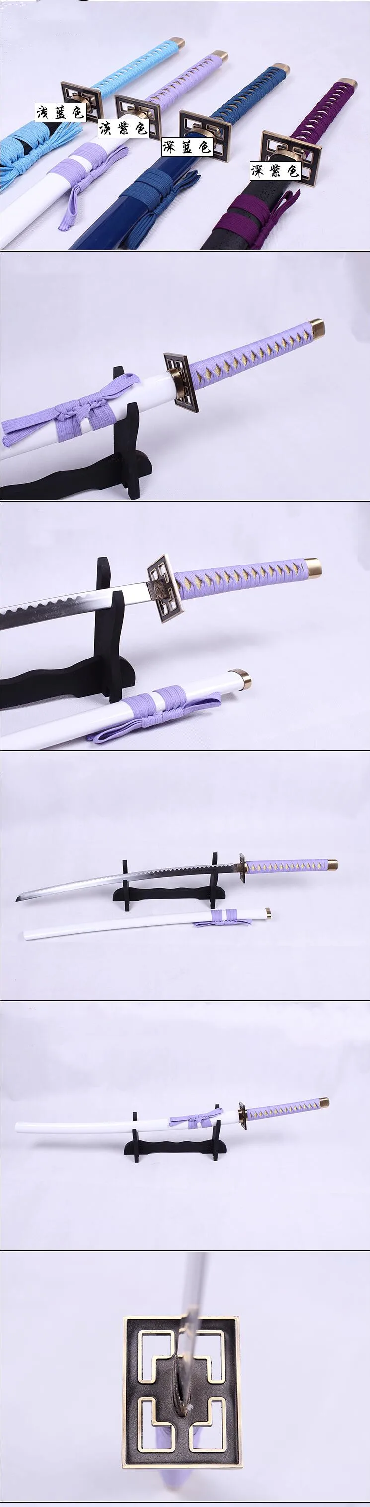 Bleach аниме косплей меч настоящая Катана из стали Byakuya Kuchiki светильник синий Senbonzakura декоративные поставки Хэллоуин косплей реквизит