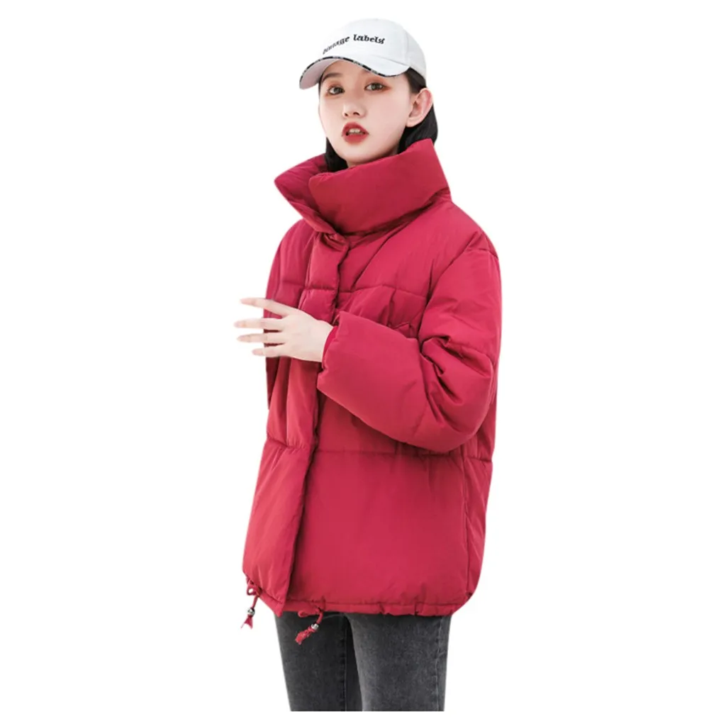 Red Модные новые пуховики женские зимние пальто короткие плотные теплые хлопковые стеганые зимние куртки женские пальто# J30 - Цвет: Red