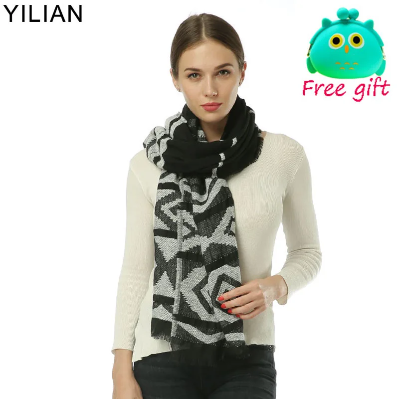 Роскошный брендовый Эксклюзивный Зимний толстый дизайнерский шарф YILIAN женский