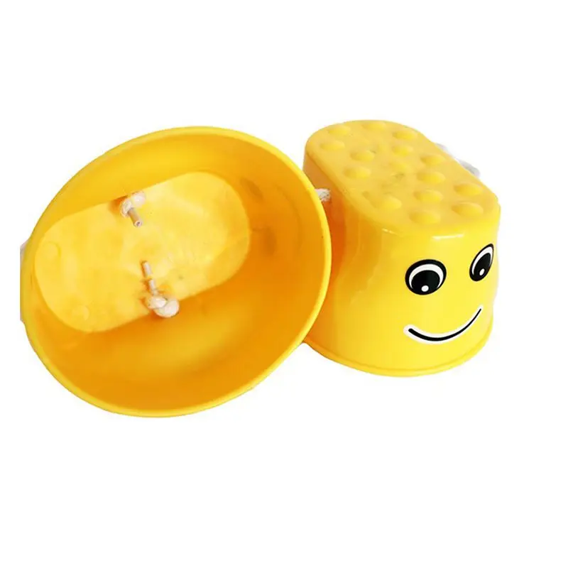 Running stilts children's potholes high-pitched high-barrel running doll plastic (yellow) |