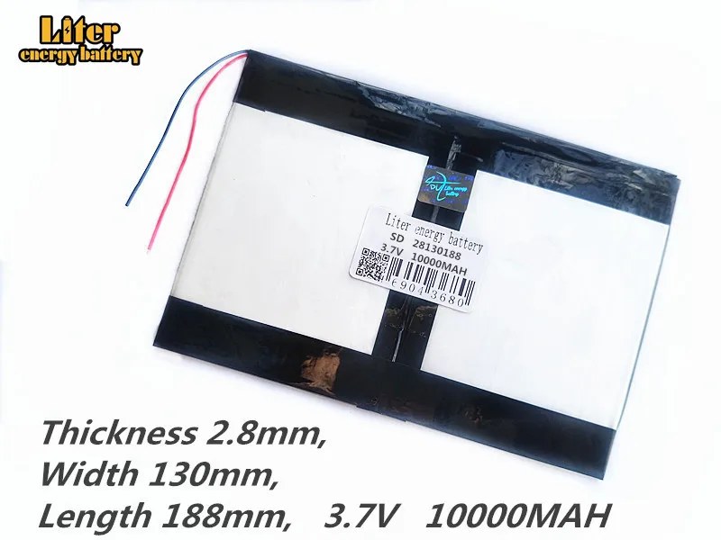 Планшетный ПК talk9x u65gt, аккумулятор 28*130*188 3,7 V 10000 mah литий-ионный аккумулятор для