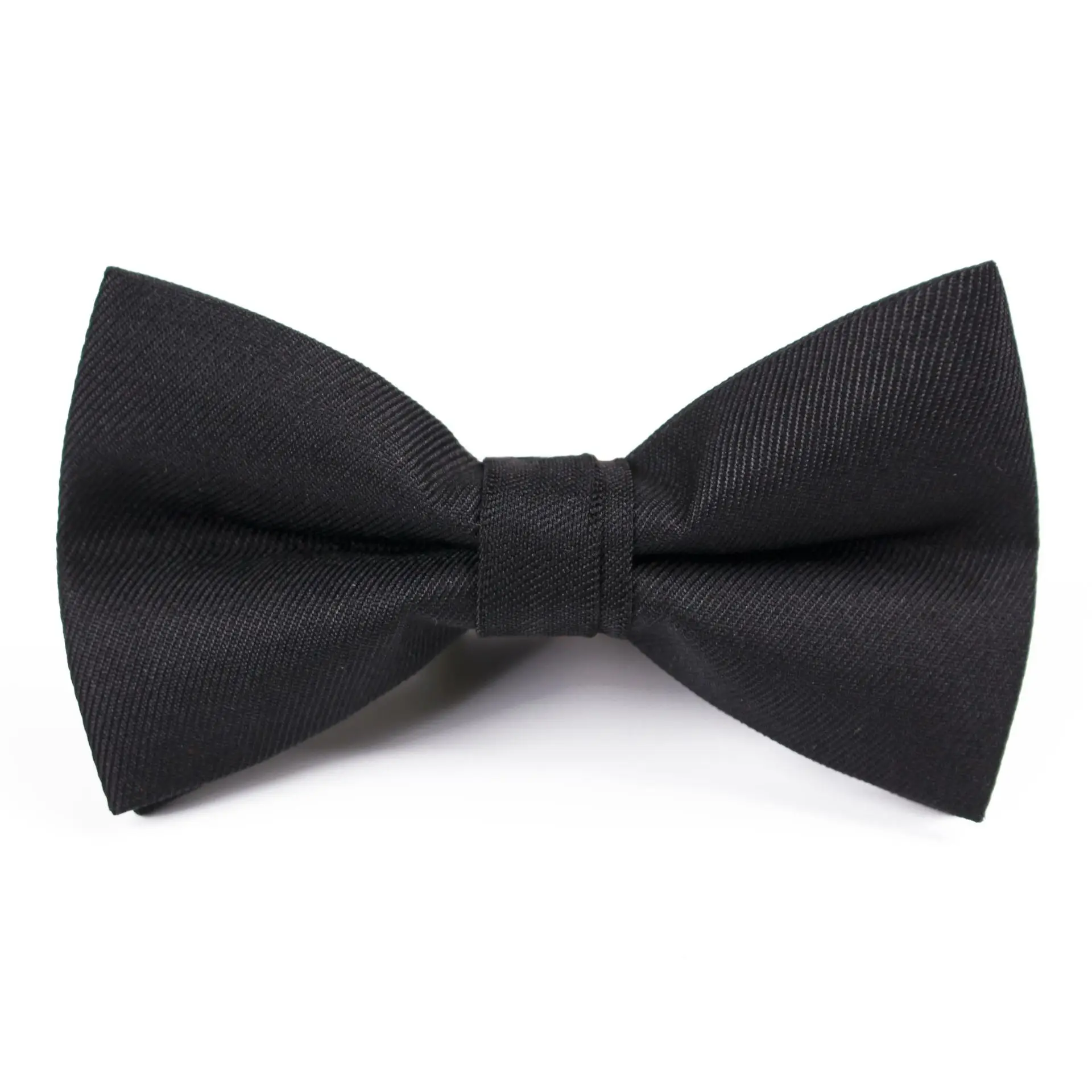 Мужской галстук бабочка Linbaiway черный однотонный в деловом стиле Свадебный для