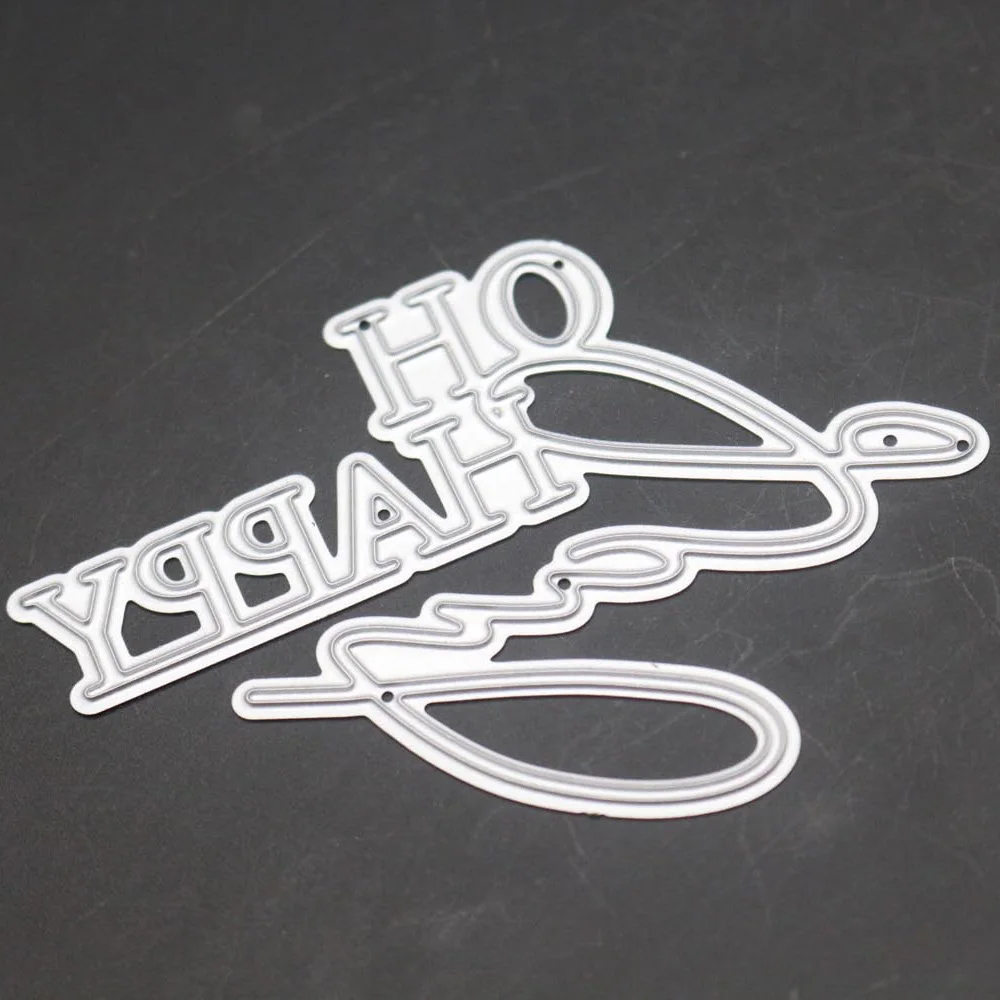 Надпись OH HAPPY Frame металлические Вырубные штампы украшение слов трокелла трафарет