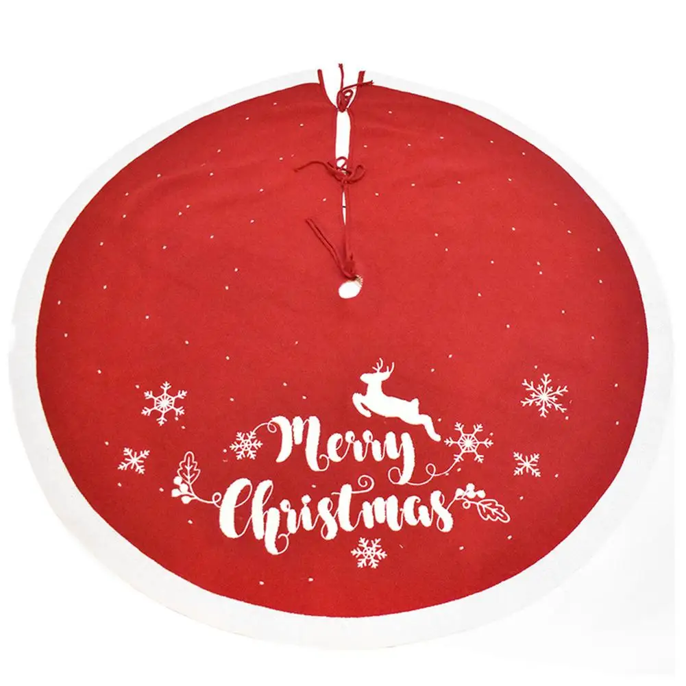 

Christmas Tree Skirt 48 Inch Elk Snowflake Christmas Tree Knitted Skirt Rustic Elk Snowflake Christmas Tree Skirt Decoration F