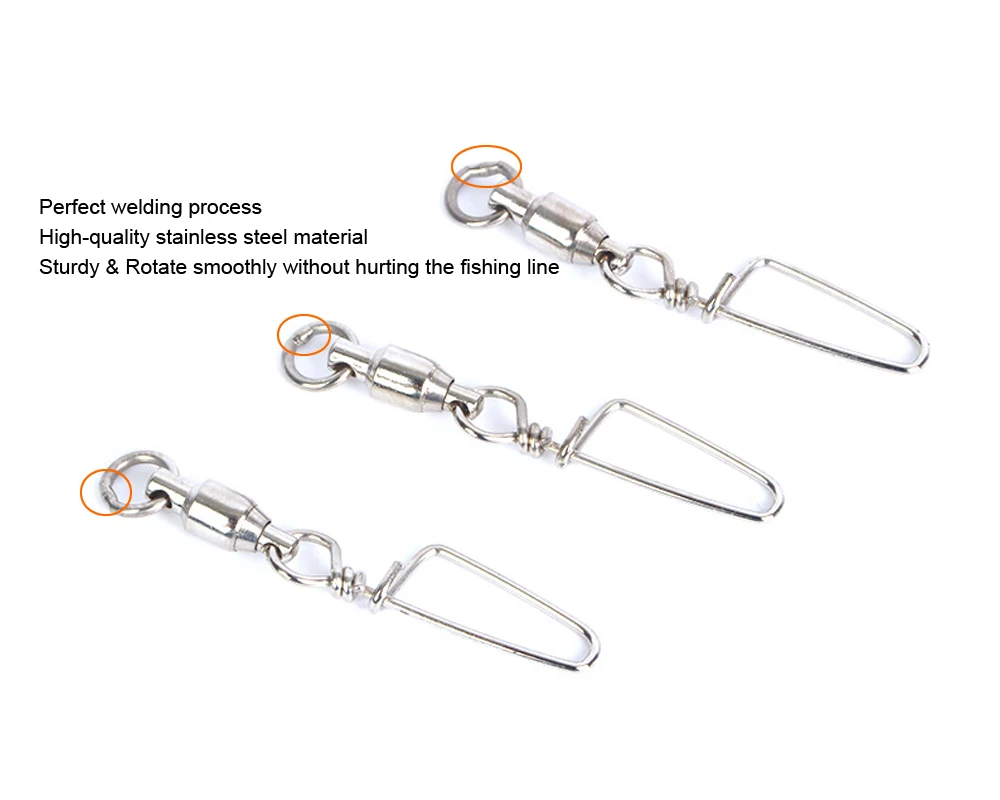 25 шт./лот рыболовный Вертлюг из нержавеющей стали MS + HX роликовый шарикоподшипник