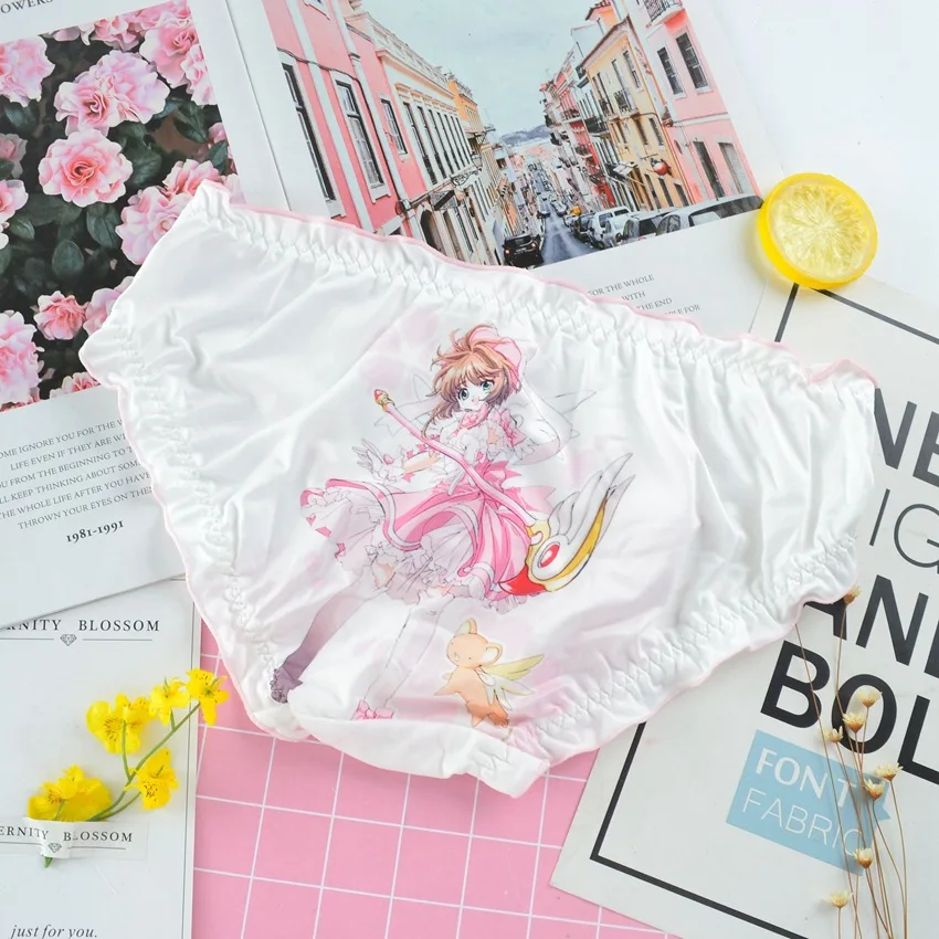 Японские девичьи трусики Сейлор Мун Аниме мультфильм молочный шелк средняя