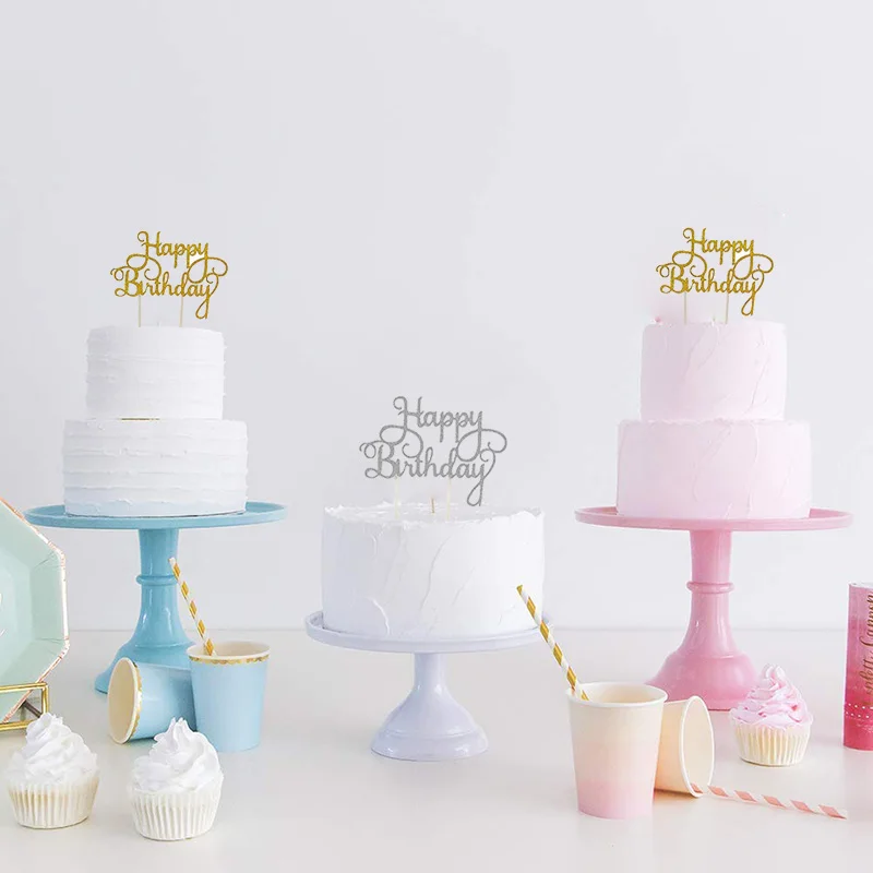 Счастливый плакат &quotс днем рождения&quot воздушный шар &quotКонфетти&quot торт фигурки