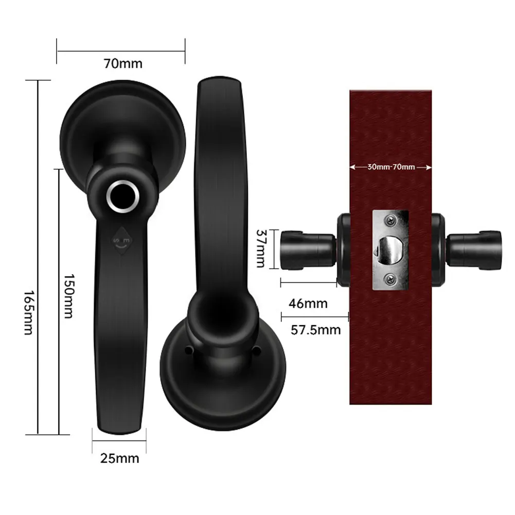 

S1580 Electronic Door Lock Fingerprint TT Lock APP Smart Handle Lock home password lock Support AI Voice Alexa Google