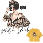 Нашивки для одежды дикая девушка термонаклейки Утюг на футболку платья термопресс аппликация Модная девушка переводная