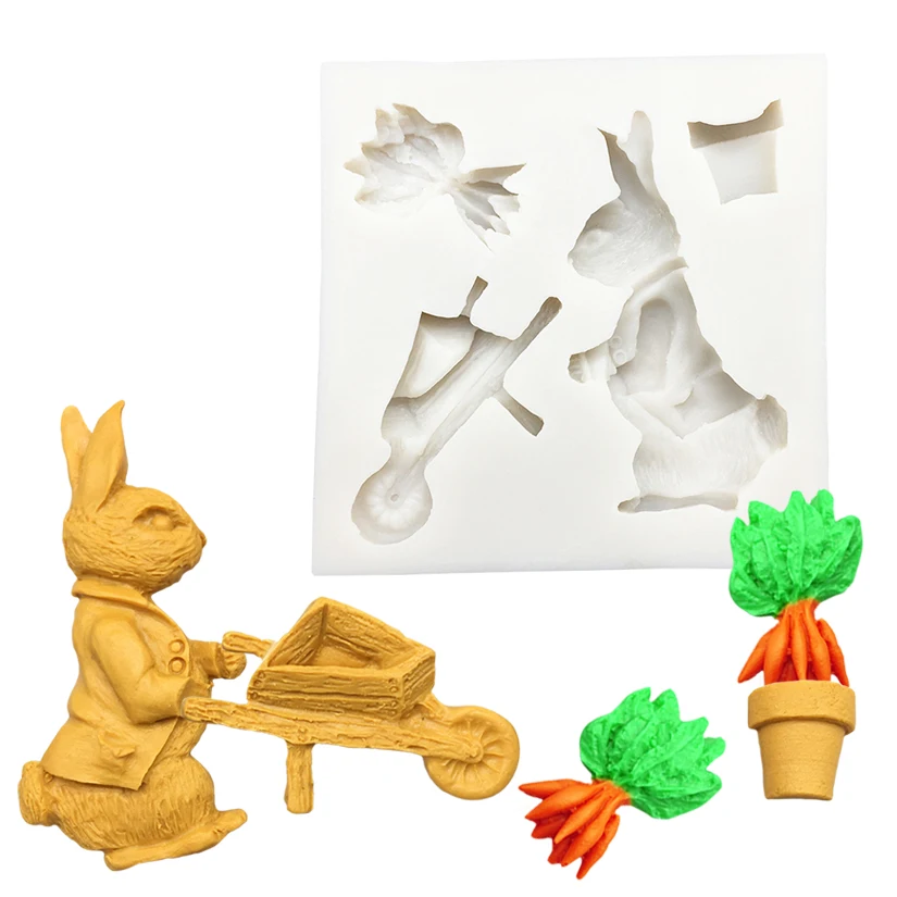

Силиконовая форма в форме кролика, моркови, для поделок, конфет, глины, печенья, кексов, шоколада, форма для выпечки