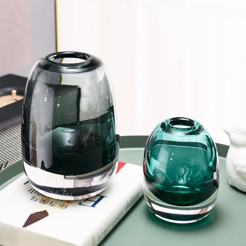 Утолщенная стеклянная ваза в форме капли воды декоративная для цветов