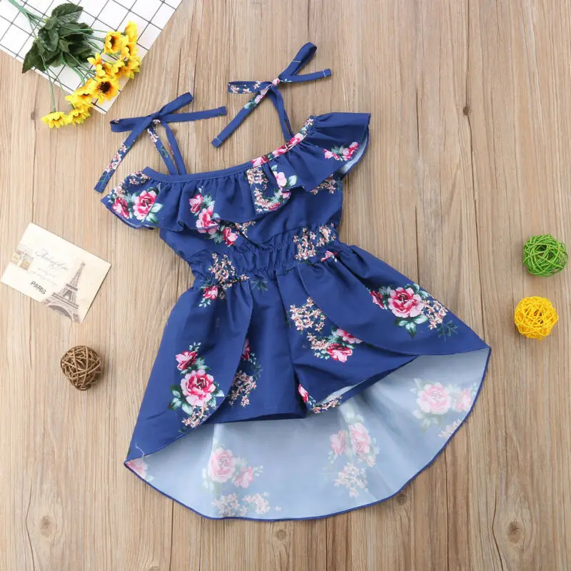 Комплект детской одежды для маленьких девочек цветочный комбинезон цельное