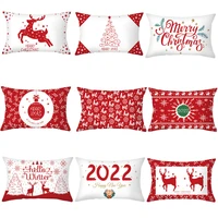 merry christmas pillowcase rectangular sofa cushion reindeer santa claus lumbar pillow cushion personalized pillow covers