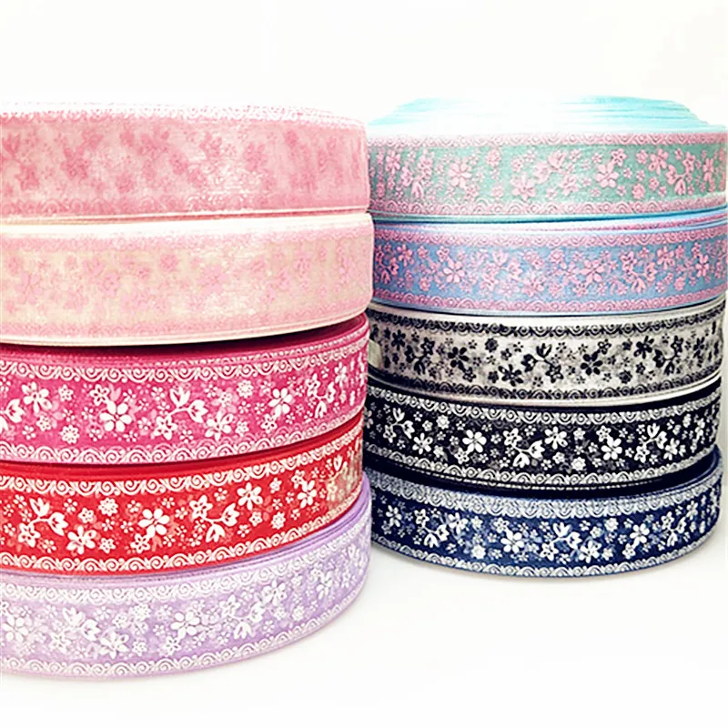 5/20 м/упаковка ленты из органзы с принтом|Ленты для шитья| |