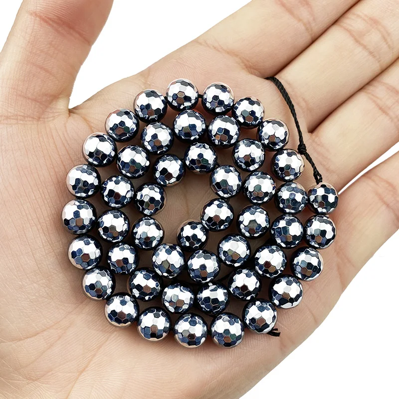 

Natural Stone beads Faceted DiscoTitanium hertzs Magic Ball Round Loose Beads For Jewelry Making DIY Bracelet Necklace 6 8 10mm