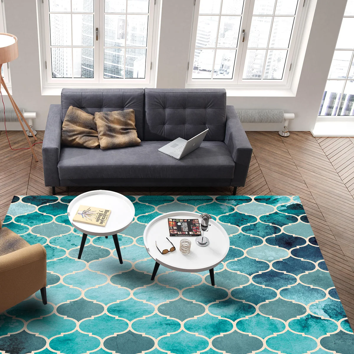 Марокканская зеленая Геометрическая искусственная кожа для гостиной спальни