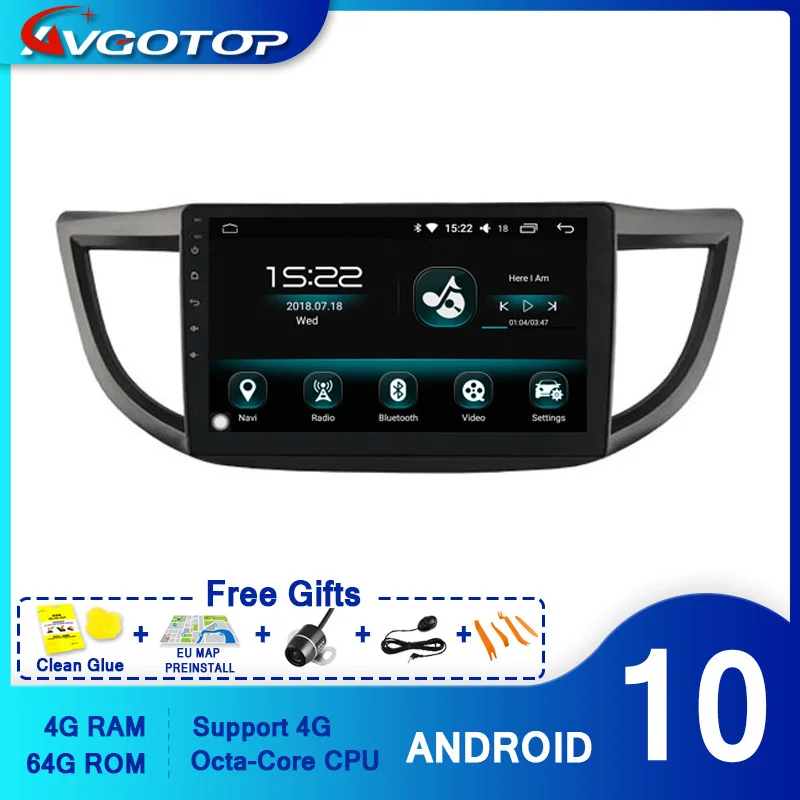 AVGOTOP Octa Core Android 10 автомобильная аудиосистема Multimedi для HONDA 2015 CRV (высокая)