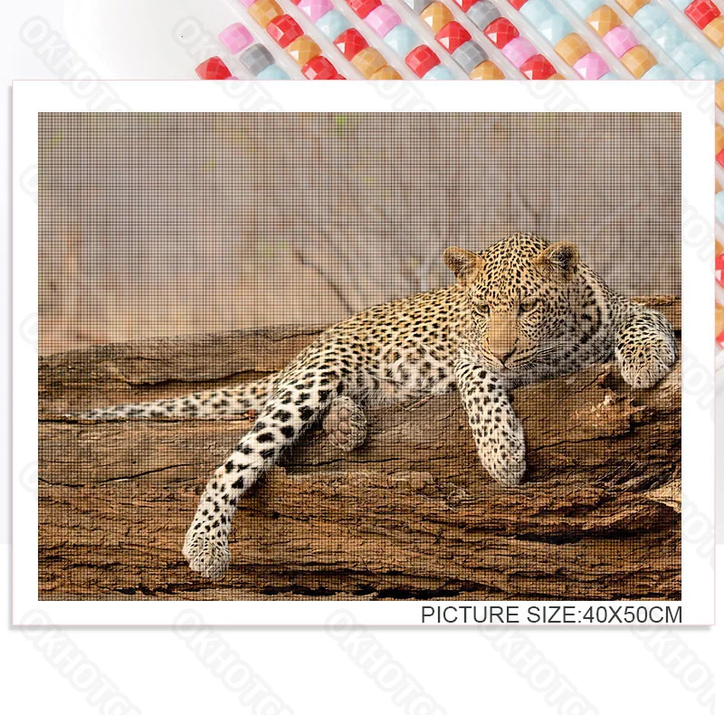

Diy Diamond Painting Stickers Diamond Embroidery Modern Home Decoration Painting Living Room Decoration Oil Painting Leopard