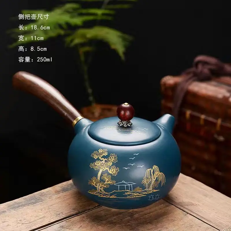 Японский черная глиняная посуда керамический чайник чайники фарфоровые чашки