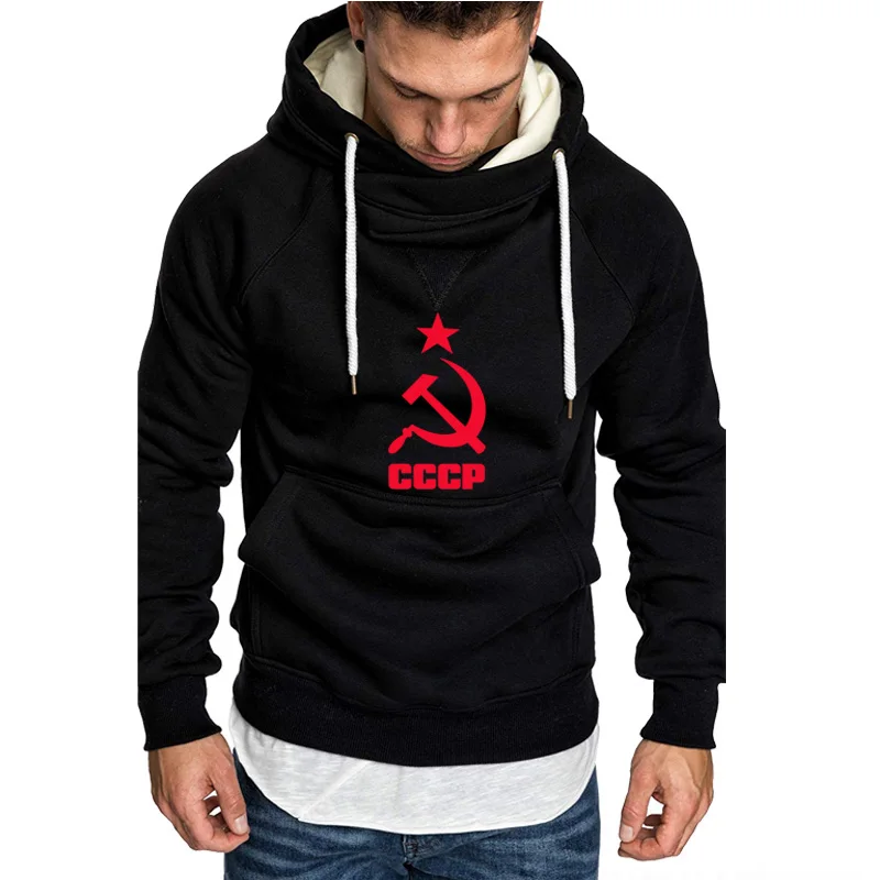 

Men Hoodies Unique CCCP Russian USSR Soviet Union Print Hooded Mens Jacket Sweatshirt Casual Fashion Tracksuits Masculino