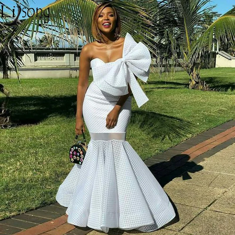 

Черное платье для выпускного вечера с русалочкой для девочек модное женское вечернее платье без бретелек длиной до пола с бантиком, Платье ...