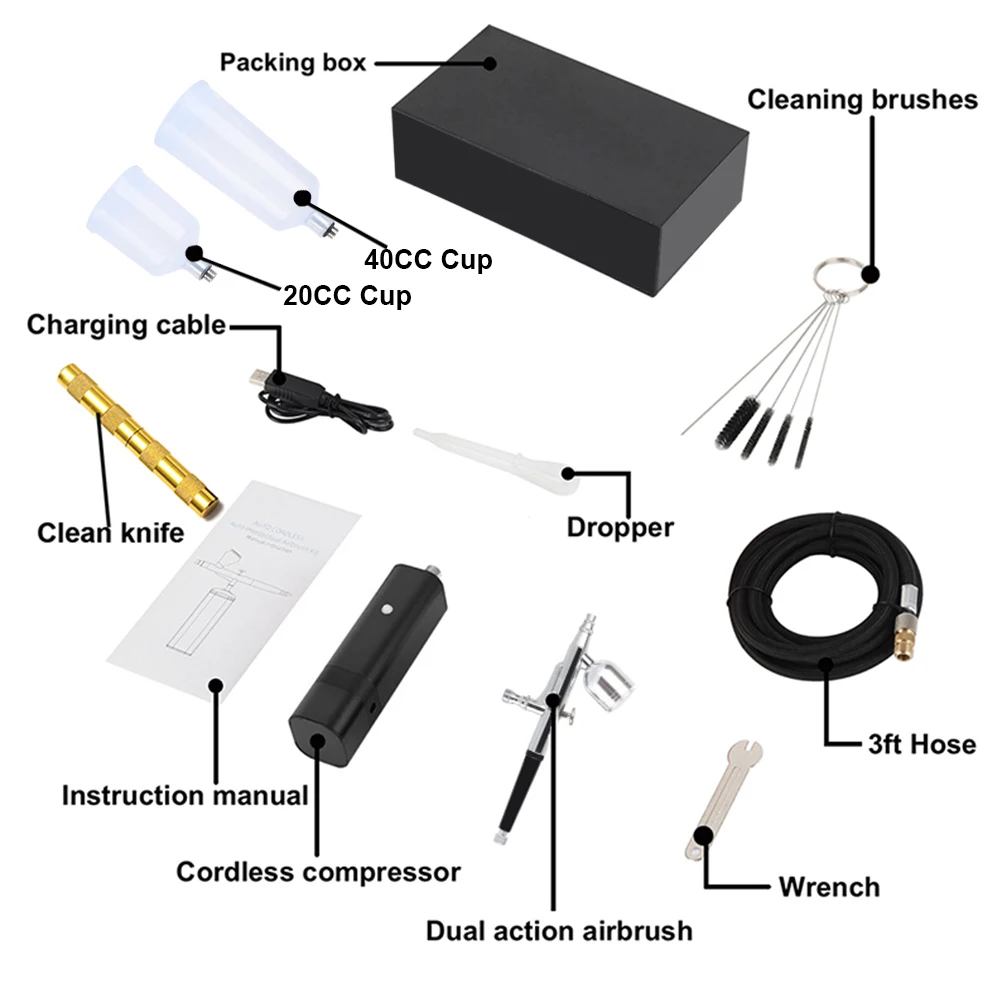 TM80-131 беспроводной Перезаряжаемый Аэрограф высокого давления с компрессором для