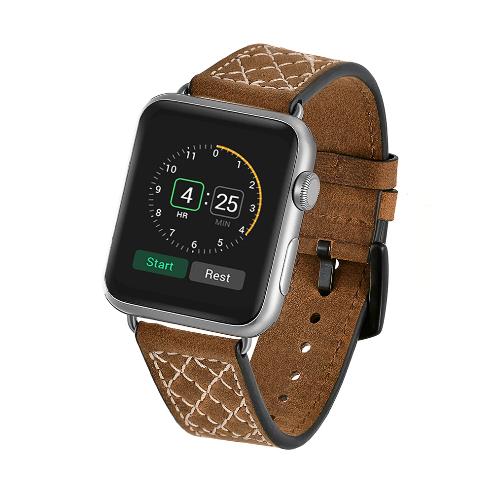 Кожаный ремешок для часов Pull Up Crazy-horse Apple Watch 44 мм 40 сетка вощеная кожа 42 38 |