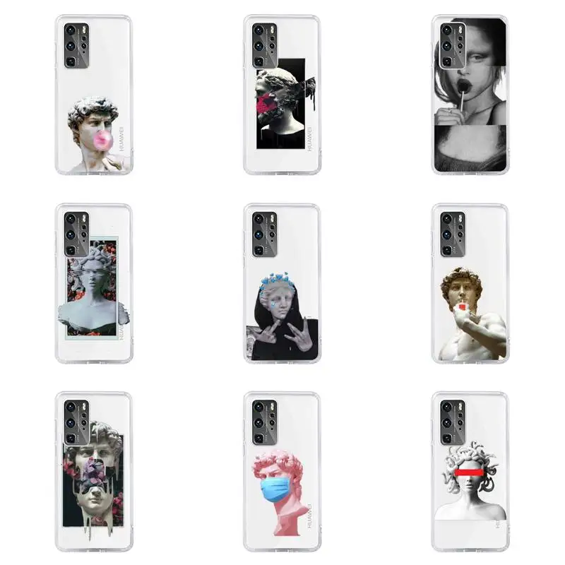 

Great Art Aesthetic David Mona Phone Case For Huawei P40 P30 P20 Mate Honor 10i 30 20 i 10 40 8x 9x Pro Lite Transparent Cover