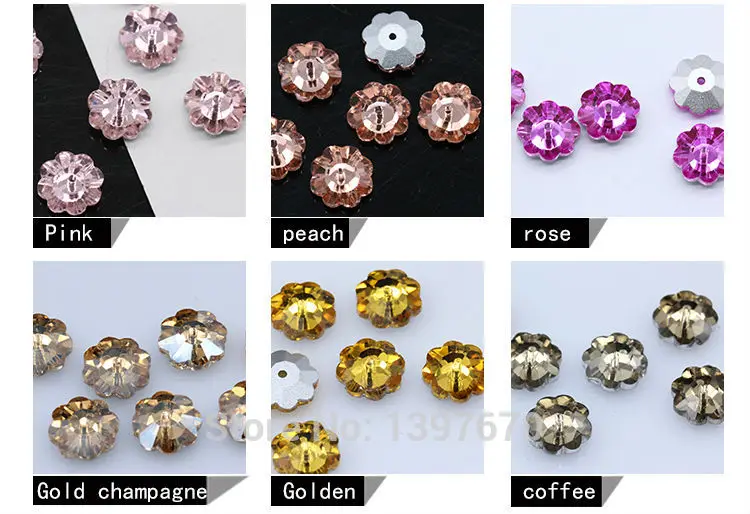 Бусины пуговицы в форме цветка сливы 72p 10 мм|glass sew on stone|sew stonesstrass chain |