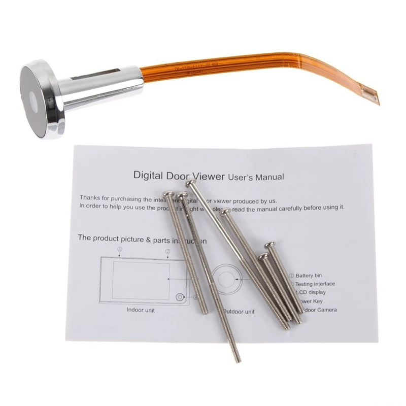 

Hot TTKK 3.5inch LCD Peephole Viewer Door Eye Doorbell Color IR Camera,EU Plug